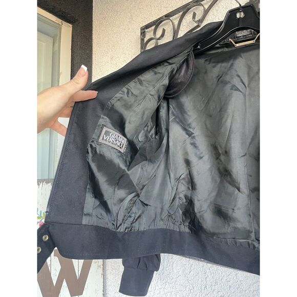 Gianni Versace 90’s Lightweight Track Jacket W/ Gold Adornments - Small - Black - Picture 11 of 14